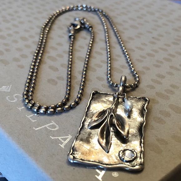 Vintage Silpada Sterling Silver Leaf Sprig Logo Pendant Necklace N2275 - Picture 15 of 16